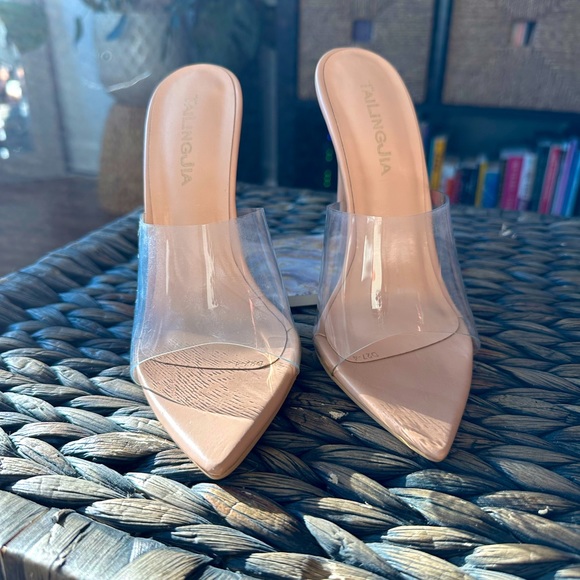 TailingJia Clear Sandal Heels - Picture 1 of 4